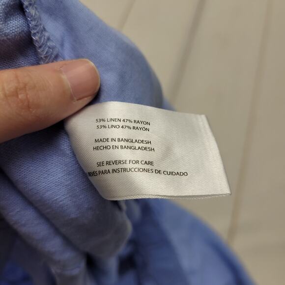 Gap NWT light blue linen pull on shorts drawstring minimalist - Picture 7 of 7